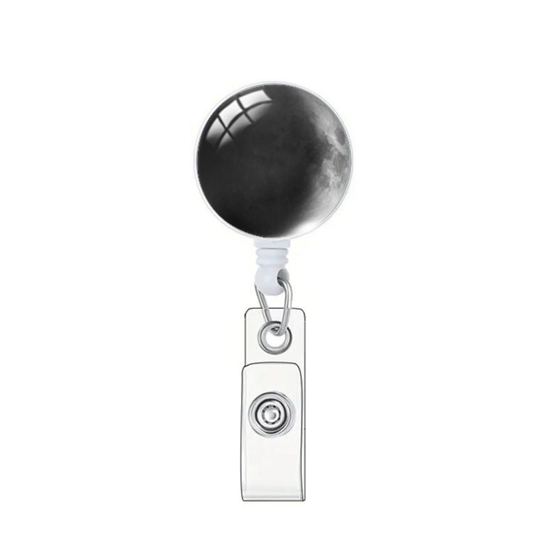Wholesale Vast Starry Sky Moon Retractable Glass Keychain